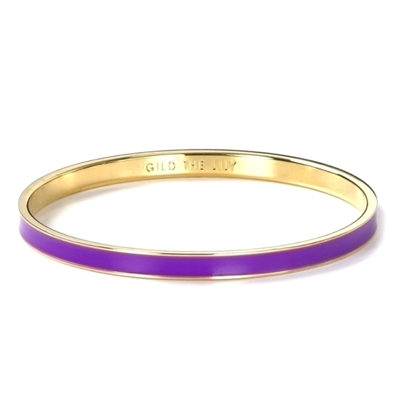 KATE spade gold plated purple enamel bangle "Gild the lily" - Picture 2 of 7